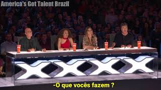 Grupo criado por brasileiro recebe botão de ouro no Americas Got Talent  legendado PTBR [upl. by Ednyl583]