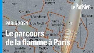 Le parcours de la flamme olympique à Paris les 14 et 15 juillet [upl. by Klute273]