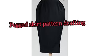 Pegged skirt pattern drafting tutorial [upl. by Nuahsyd]