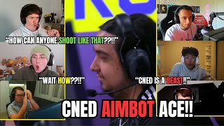 VALORANT Pro and streamers react to Cneds insane Aimbot like ACE [upl. by Amlus449]