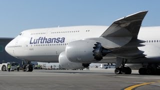 Lufthansa Boeing 747830 Intercontinental DABYA Inaugural Flight to LAX [upl. by Leiva]