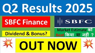 SBFC FINANCE Q2 results 2025  SBFC results today  SBFC FINANCE Share News  SBFC Share latest news [upl. by Aicelf]