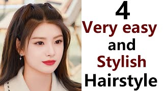 4 best easy amp stylish hairstyle  new hairstyle [upl. by Aerahs]