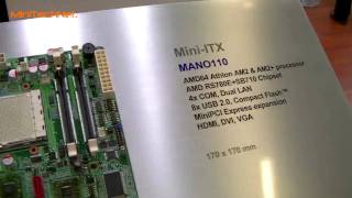 Axiomtek NANO110 AMD MiniITX Mainboard  Embedded World 2010 DE [upl. by Nella]