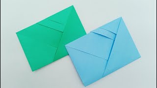 quotDIY NoGlue NoTape Envelope Easy Paper Envelope Making at HomequotOrigami Envelopes [upl. by Viens]