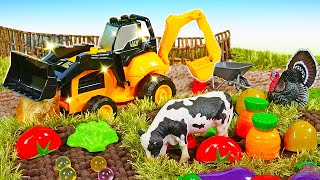 El tractor de juguete va a la granja Tractores para niños en español [upl. by Arocat]