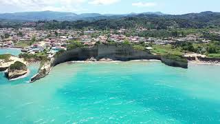 Corfu Greece Peroulades Apotripiti Beach Aerial View  4K Drone ASMR [upl. by Dich]