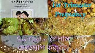 9🥰।।1st Trimester Pregnancy।।স্বাস্থ্যকেন্দ্রে গেলাম চেকআপ করাতে কি টিটেনাস দিলো।।Bengali Vlog Video [upl. by Arahd]