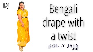 Bengali drape with a modern twist  Dolly Jain Saree Draping [upl. by Arakat]