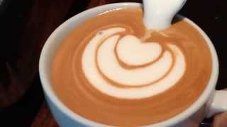 How to make Latte Art The Basics in Slow Motion by Barista Dritan Alsela [upl. by Bayly286]