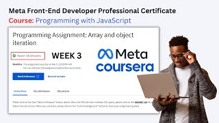 Coursera Programming Assignment Array and object iteration solution [upl. by Gracye]