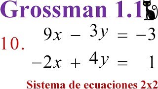 Sistemas de ecuaciones lineales 2x2 Grossman 1110 a 12 [upl. by Luwana998]