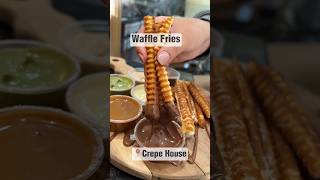 Waffle Fries from Crepe House 🧇🍫🍟 waffle fries chocolate dessert sweet [upl. by Kenleigh]