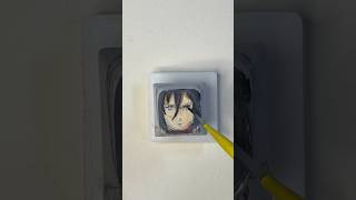 Painting Mikasa Ackerman 🧣 on Keycap animecharacters aot art [upl. by Abbot]