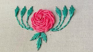 Beautiful stem stitch flower embroidery design [upl. by Avril649]