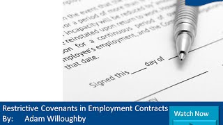 Restrictive Covenants in Employment Contracts [upl. by Engelhart]