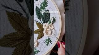 Quick Woven wheel stitch tutorial handembroidery stitch embroidery embroiderydesign christmas [upl. by Aluap]