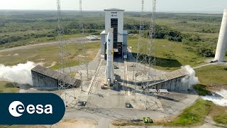 Hotfire test of Ariane 6 core stage on launch pad [upl. by Blossom609]