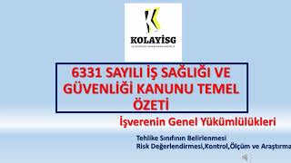 6331 SAYILI KANUNU TEMEL Ã–ZETÄ°KÄ°NCÄ° BÃ–LÃœMTEHLÄ°KE SINIFLARININ BELÄ°RLENMESÄ°RÄ°SK DEÄERLENDÄ°RMESÄ° [upl. by Mohr]