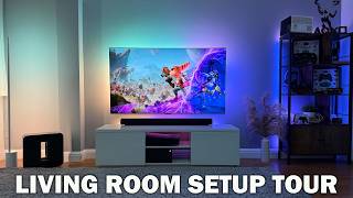 Living Room Setup Tour with FULL Immersion LG  SONOS  PHILIPS HUE [upl. by Amsirhc82]