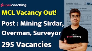 MCL Recruitment 2022  MCL Mining Sirdar Surveyor Overman Vacancy 2023  Salary Eligibility [upl. by Pollak]