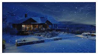 Dark Screen Blizzard Snow Storm Wind Sounds Snowy Cabin Mountain Ambience [upl. by Windsor]