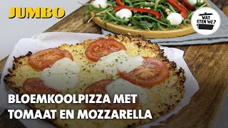 Wat eten we Bloemkoolpizza met tomaat en mozzarella [upl. by Ennail]