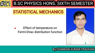 STATISTICAL MECHANICS Effect of temperature on FermiDirac distribution function [upl. by Rennie]