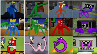 Rainbow Friends Remake Vs Rainbow Friends Minecraft Vs Rainbow Friends Alphabet All Jumpscares [upl. by Ignace]