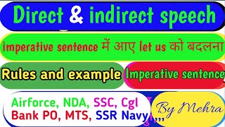 🔥 Lecture 18Direct and indirect speech 🩸 imperative sentence में आए let us को बदलने के नियम 🔴 [upl. by Alimhaj44]