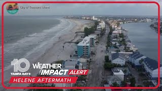 Aerials above Treasure Island show Hurricane Helenes impact [upl. by Liebermann]