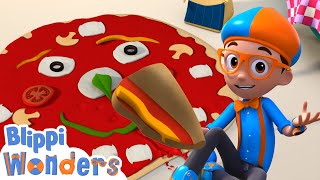 Learn how to make Pizza with Blippi  Blippi Wonders  Kids Cartoons  Party Playtime [upl. by Perkin188]