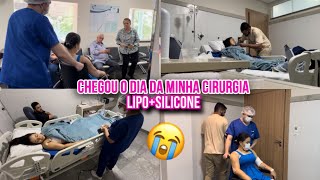 CHEGOU O DIA DA MINHA CIRURGIA🙌🏻 PRIMEIRO DIA NO HOSPITAL MUITA DOR😭 LIPO  SILICONE [upl. by Jenica198]