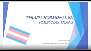 Terapia de reemplazo hormonal en personas trans [upl. by Nysilla]