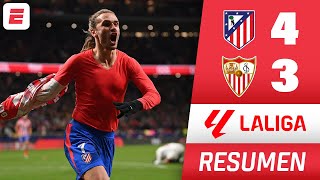 REMONTADA ÉPICA del ATLÉTICO DE MADRID 43 vs SEVILLA con DOBLETE de GRIEZMANN  RESUMEN  La Liga [upl. by Adiuqram]