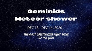 Geminids Meteor Shower 2020 Best Show on Earth [upl. by Ealasaid]