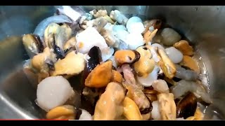 Paella de marisco con frutos de mar preparada en la olla بمقادير جد مضبو بايلا اسبانية بفواكه البحر [upl. by Salina]