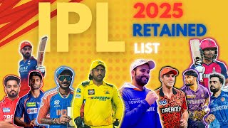 Ipl 2025 retained players list present retained players in ipl IPL retained CSKmi RCBlsg KKR [upl. by Oetomit]