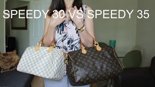 Louis Vuitton Speedy 30 VS Louis Vuitton Speedy 35 Comparison [upl. by Kentigera]