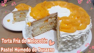 Torta fría de Melocotón Pastel de durazno torta fría pastel húmedo de melocotón [upl. by Yesor]