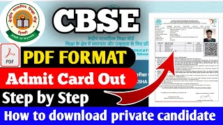 cbse admit card 2024 releasedcbse board exam 2024 How to download cbse private admit card 2024 [upl. by Di]