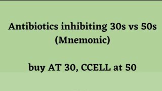 Antibiotics inhibiting 30S Vs 50S Mnemonic [upl. by Dumas]