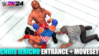 WWE 2K24 Chris Jericho Entrance amp Moveset UNREAL Accuracy [upl. by Conah]