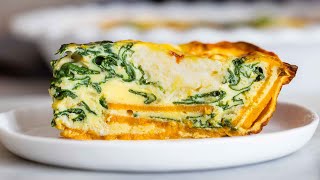 Crustless Spinach Quiche  The best vegetarian recipe [upl. by Alyakam71]