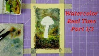 Watercolor Mushroom  Real Time  Paint With Me Part 13 Background [upl. by Armanda]