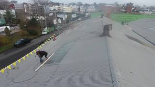 installing EPDM rubber membrane 060 roof system over metal roof [upl. by Assen45]