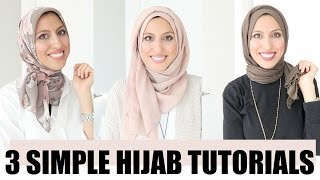 3 SIMPLE Hijab Tutorials in 2 Minutes [upl. by Hsiwhem]