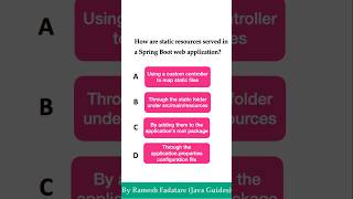 Spring Boot Quiz 13  How are static resources served in Spring boot web applications springbok [upl. by Smailliw331]