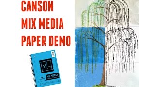 Canson Mix Media Paper Art Demo And Review [upl. by Arehs]