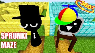 360° VR INCREDIBOX SPRUNKI BLACK MAZE vs MR FUN COMPUTER in Minecraft [upl. by Anaujit]